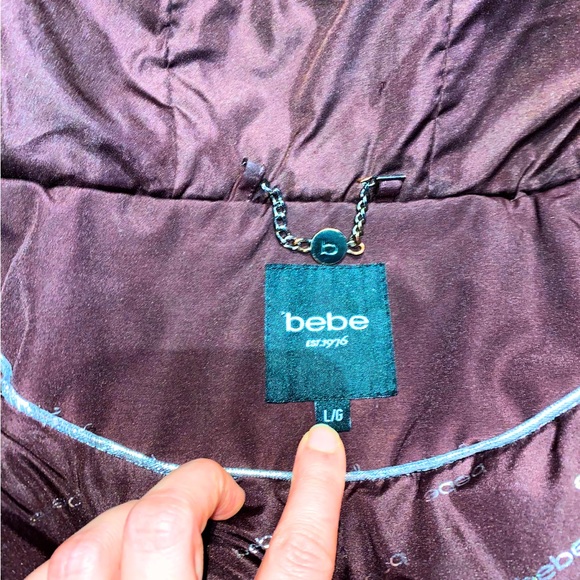 BEBE Winter Coat Large Removable Fur Collar Ski Jacket - Picture 6 of 11